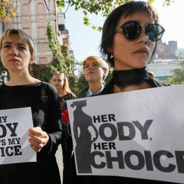 Activists take part in a rally to support Polish women protesting against a ban of abortion, in front of the Polish embassy in Kiev, Ukraine, October 3, 2016.