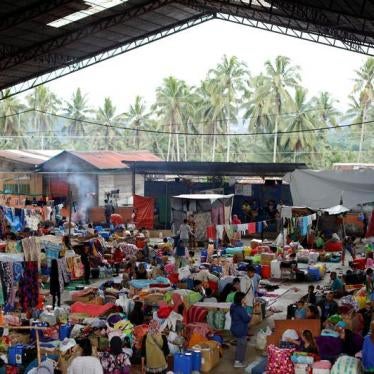 Displaced families stay at an evacuation centre outside the city, as army troops continue their assault against insurgents from the Maute group in Marawi city, Philippines, July 3, 2017.