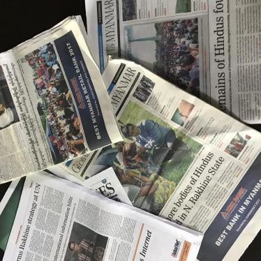 Newspaper coverage of allegations of mass  killings of Hindus in Burma