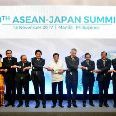 Malaysia's Prime Minister Najib Razak, Myanmar's State Counsellor Aung San Suu Kyi, Thailand's Prime Minister Prayuth Chan-ocha, Vietnam's Prime Minister Nguyen Xuan Phuc, Japanese Prime Minister Shinzo Abe, Philippine President Rodrigo Duterte, Singapore
