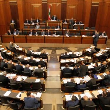 Lebanese members of parliament attend a parliament discussion in Beirut, Lebanon, October 17, 2017. 