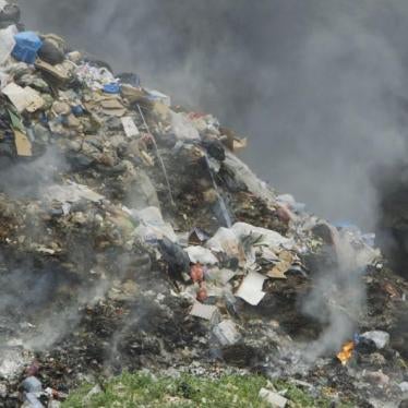 Open burning of waste in Majadel, south Lebanon