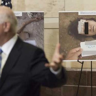 Senator Ben Cardin speaks during the unveiling of 'Caesar's Photos: Inside Syria's Secret Prisons', a collection of photographs smuggled out of Syria documenting the atrocities committed by the Assad Regime against his people, in Washington, USA on July 1