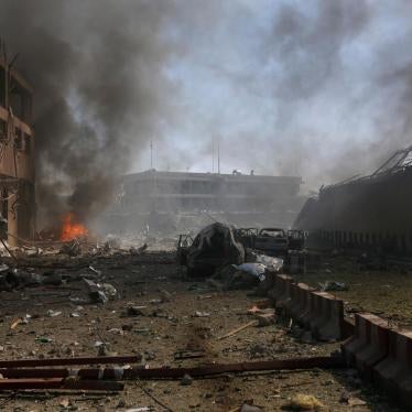 Photo of damaged cars and buildings after a bombing in Kabul, Afghanistan, May 31, 2017. 