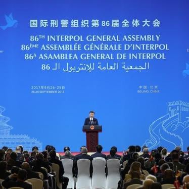 Chinese President Xi Jinping speaks during the 86th INTERPOL General Assembly at Beijing National Convention Center on September 26, 2017 in Beijing, China. 