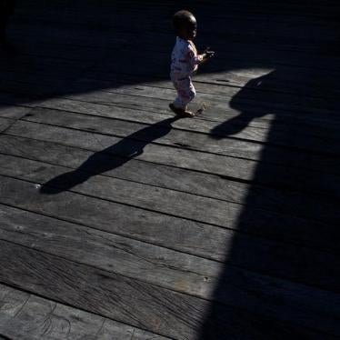 A sick child walks after getting medical treatment at Agats village in Asmat district, after the government dispatched military and medical personnel to the remote region of Papua to combat malnutrition and measles, Indonesia, January 22, 2018.
