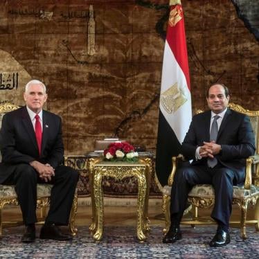 Egyptian President Abdel Fattah al-Sisi meets with with U.S. Vice President Mike Pence at the Presidential Palace in Cairo, Egypt January 20, 2018. 