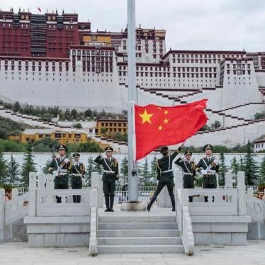 China’s national flag is raised during a ceremony marking the 96th anniversary of the founding of the Chinese Communist Party at Potala Palace in Lhasa, Tibet Autonomous Region, China, July 1, 2017. 