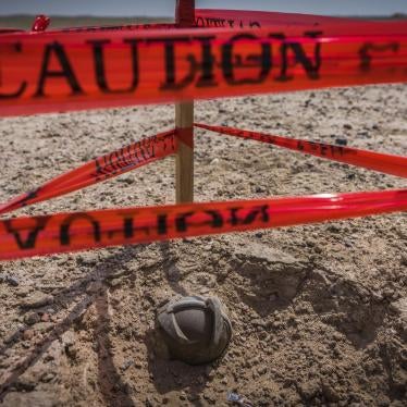 A BLU-61 submunition marked for destruction in-place in the Basra governorate of Iraq, March 2018. 