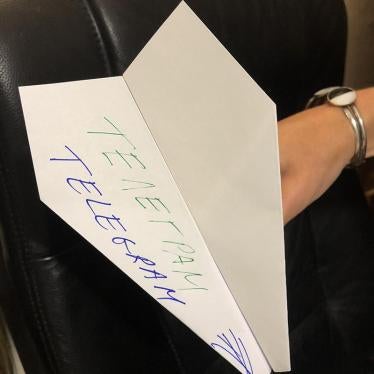 Tanya Lokshina’s own paper plane for Internet freedom. Moscow, April 22, 2018.