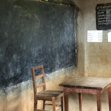 A school classroom in the Anglophone region of Cameroon.