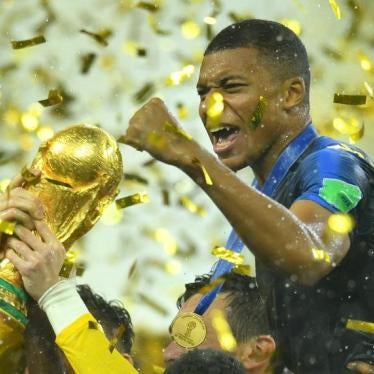 France's Kylian Mbappe celebrate winning the World Cup with teammates at Luzhniki Stadium, Moscow, Russia, July 15, 2018,