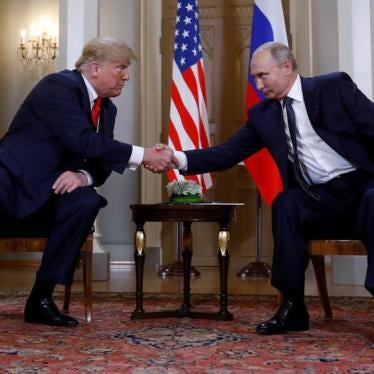 U.S. President Donald Trump and Russia's President Vladimir Putin shake hands as they meet in Helsinki, Finland July 16, 2018. 