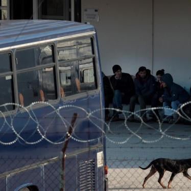 Migrants that crossed the land border between Greece and Turkey are seen at the Pre-Removal Detention Center in the village of Fylakio, Northern Greece, February 24, 2017.