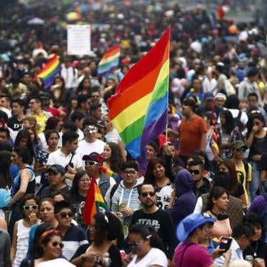 Participants march during a Gay Pride Parade in Mexico City, June 27, 2015.