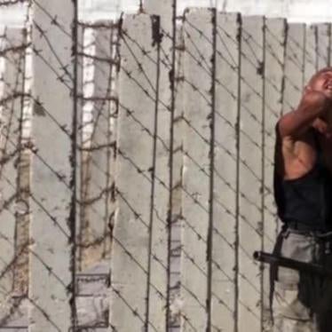 Screenshot from a video showing a photo of a prisoner working at Uzbekistan's Jaslyk prison.