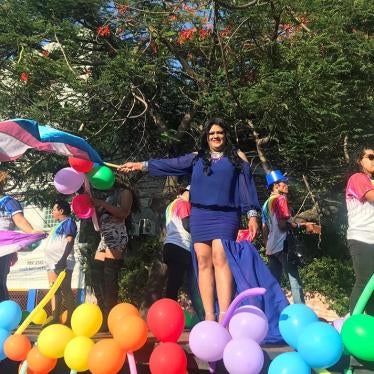 A Honduran trans woman participates in the Pride March in San Pedro Sula, Honduras.