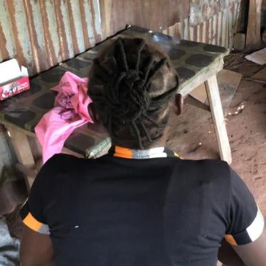 A woman who was detained by rebel forces in South Sudan.