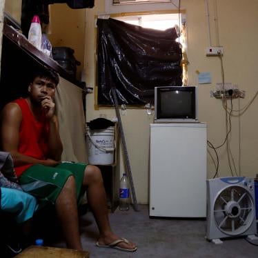 A worker rests at his accommodation in Qadisiya labor camp, Saudi Arabia August 17, 2016. 