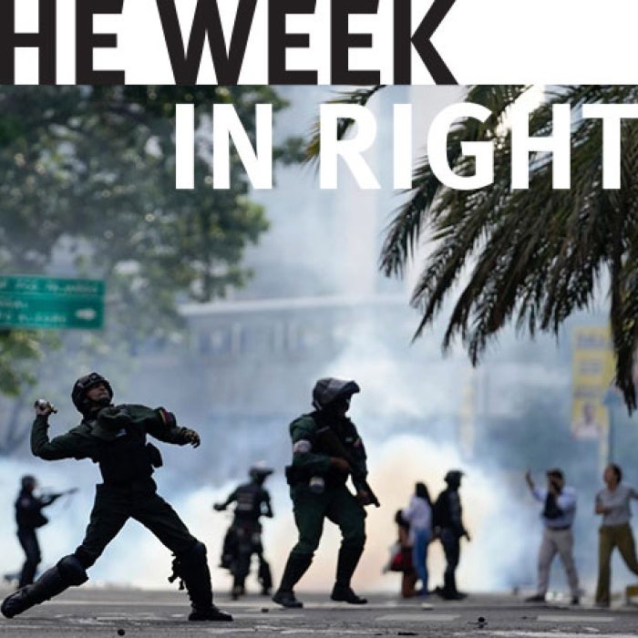 Police break up protests in Venezuela. 